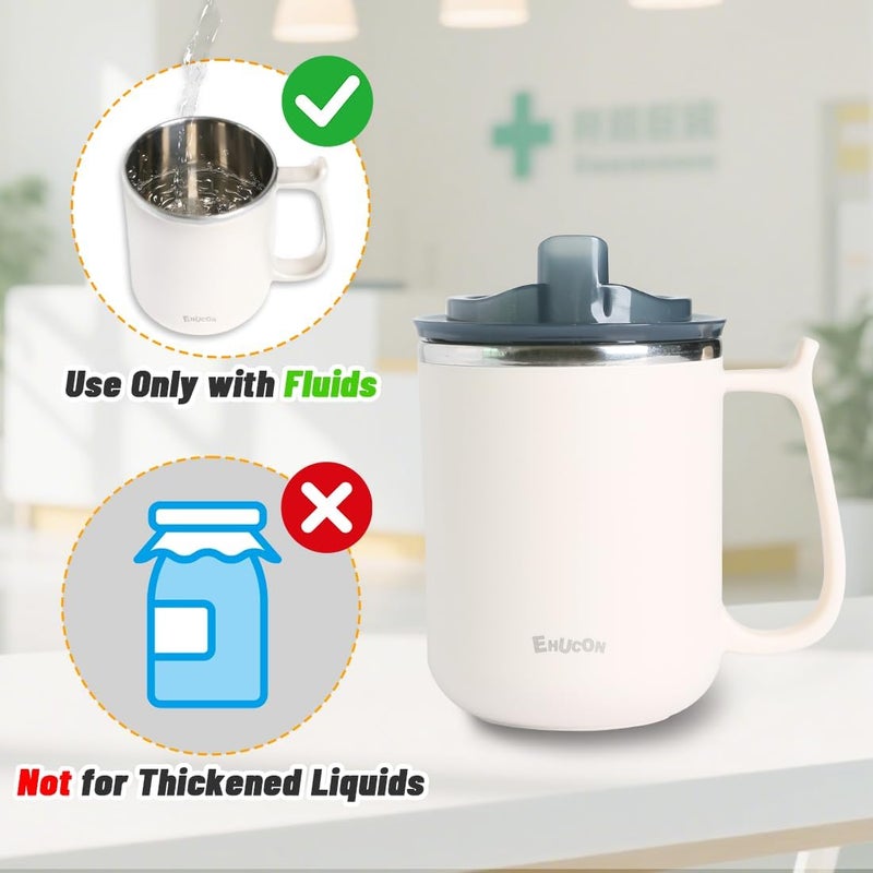 EZSLINGGLIDE Dysphagia Regulating Drinking Cups for Swallowing Difficulty - with 5cc, 10cc, & 15cc Sip Cup Options - Liquids Only - Pack of 1 (White) - Image 5